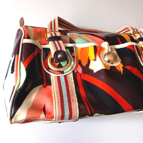 VTG Missoni Y2K vinyl abstract satchel with canvas straps. - Picture 15 of 15